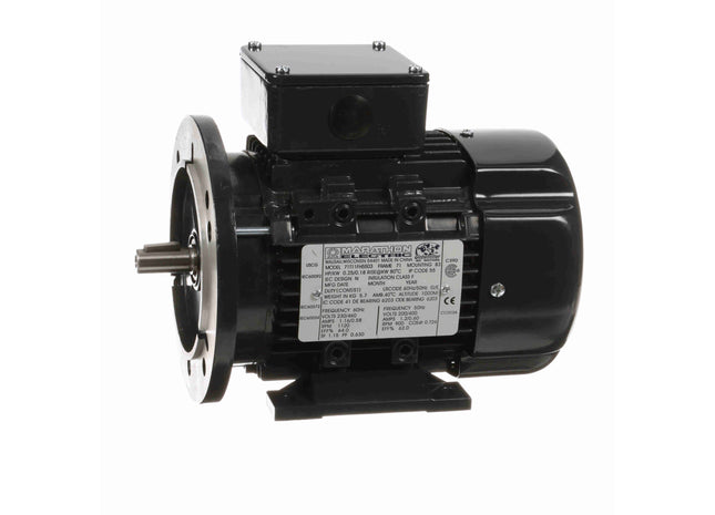 Motor Marathon Globetrotter® IEC de aluminio, 0,25 HP, 3 Ph, 60 Hz, 230/460 V, 1200 RPM, 71 Frame, TEFC Parte: 071T11FH5503