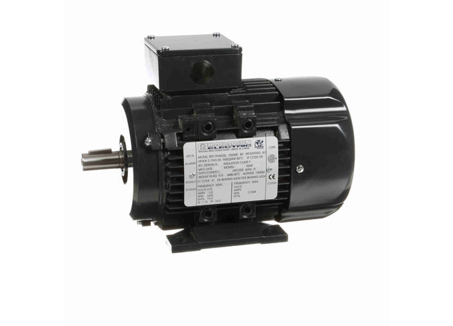 Motor Marathon Globetrotter® IEC de aluminio, 0,75 HP, 3 Ph, 60 Hz, 575 V, 1800 RPM, marco 80M, TEFC Parte: 080T17FH5330
