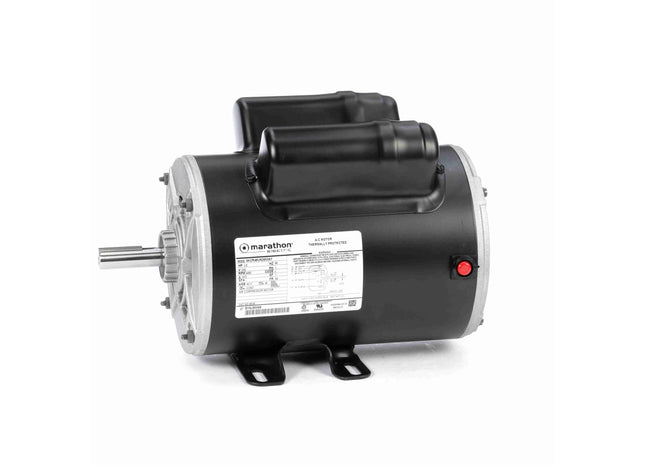 Motor de compresor de aire Marathon, 3 HP, 1 Ph, 60 Hz, 230 V, 3600 RPM, 56 Frame, DP Parte: 5KCR48UN2653Y