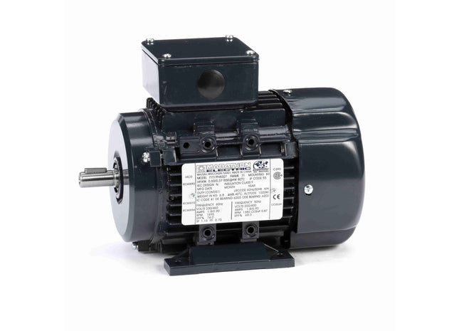 Motor Marathon Globetrotter® IEC de aluminio, 0,50 HP, 3 Ph, 60 Hz, 230/460 V, 1800 RPM, 71 Frame, TEFC Parte: 071T17FH5327