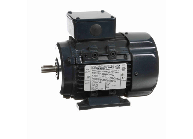 Motor Marathon Globetrotter® IEC de aluminio, 0,50 HP, 3 Ph, 60 Hz, 575 V, 3600 RPM, 71 Frame, TEFC Parte: 071T34FH5303