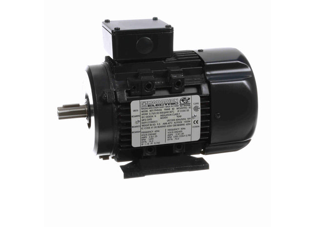 Motor Marathon Globetrotter® IEC de aluminio, 0,75 HP, 3 Ph, 60 Hz, 230/460 V, 1800 RPM, 80 Frame, TEFC Parte: 080T17FH5326