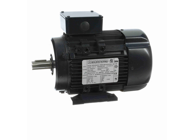 Motor Marathon Globetrotter® IEC de aluminio, 2 HP, 3 Ph, 60 Hz, 575 V, 3600 RPM, marco 90S, TEFC Parte: 090ST34FH6302