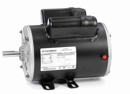 Motor de compresor de aire Marathon, 3 HP, 1 Ph, 60 Hz, 230 V, 3600 RPM, 56 Frame, DP Parte: 5KCR48UN2653Y